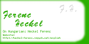 ferenc heckel business card